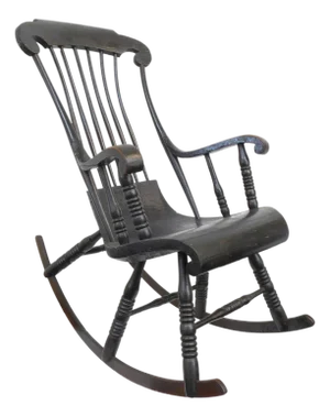 Mid 20th Century Italian Turned Wood Rocking Chair