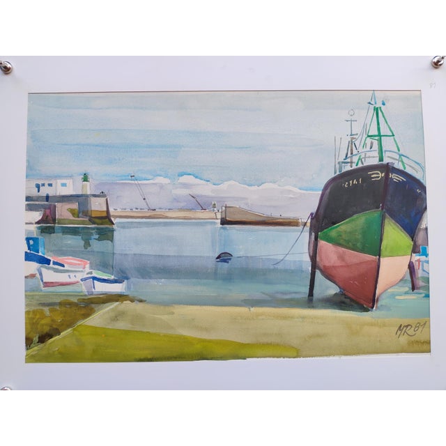 Michel Roubille, L'Île d'Yeu, 1981, Watercolor For Sale - Image 4 of 6