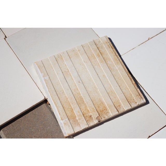 1900s Portuguese Large Antique White & Cream Tiles Set of 32 For Sale - Image 18 of 18