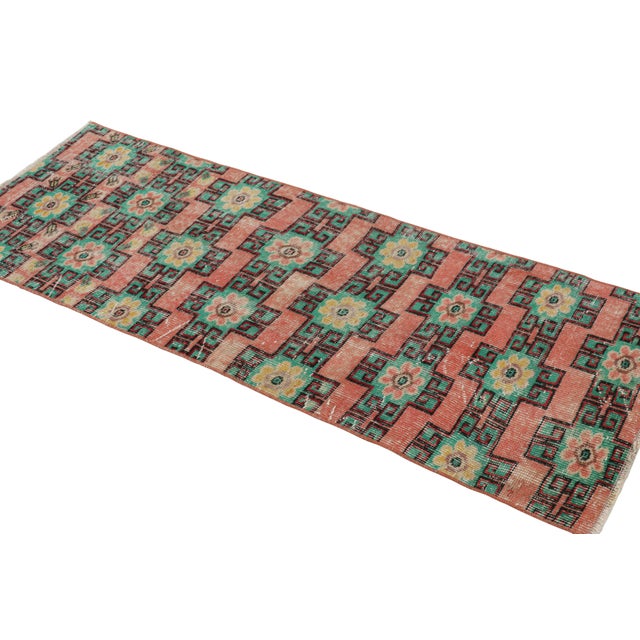 Rug & Kilim Vintage Zeki Múren Runner in Pink With Colorful Floral Patterns From Rug & Kilim For Sale - Image 4 of 8