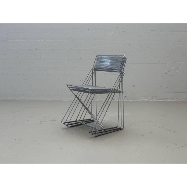 Silver X-Line Chair by Niels Jørgen Haugesen, 1970s For Sale - Image 8 of 13