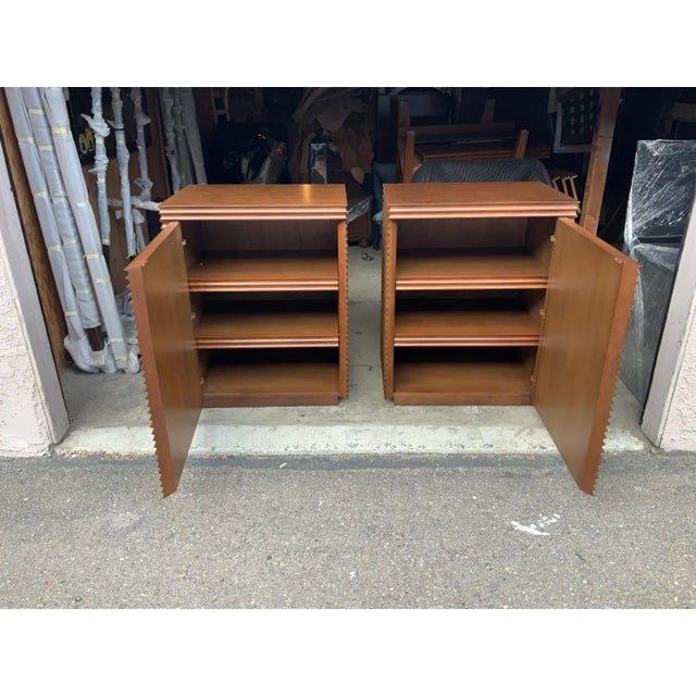 Mid-Century Modern Modern Mid Century Style Walnut Finish Nightstands - a Pair For Sale - Image 3 of 6