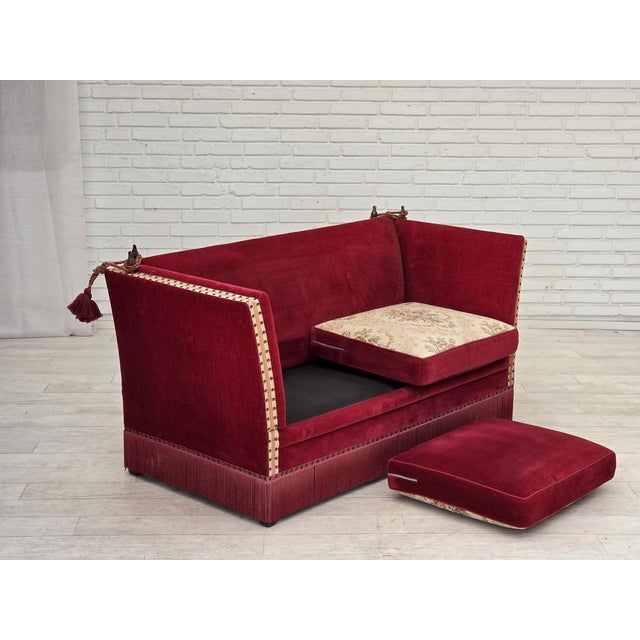 Danish 2-Seater Drop Arm Sofa in Furniture Velour, 1970s For Sale - Image 16 of 18