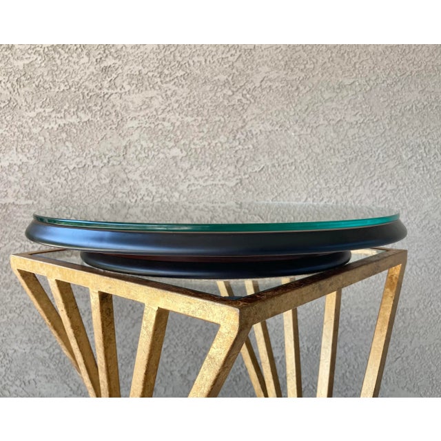 Circa 1980 Italian Intarsio Lazy Susan Arabesque & Sorrentine Scroll Motif - Removable 5mm Glass Top For Sale - Image 4 of 13