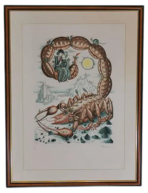 The Signs of the Zodiac the Scorpion Lithograph by Raymond Peynet