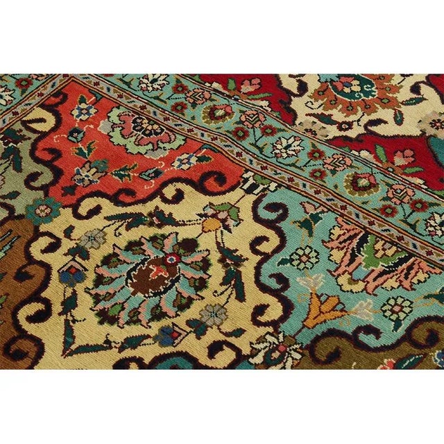 1960s 1960s Old Persian Tabriz Area Rug 9’10” X 12’2″ For Sale - Image 5 of 13