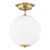 Mark D. Sikes 1 Light Sphere No. 1 Semi Flush, Aged Brass For Sale
