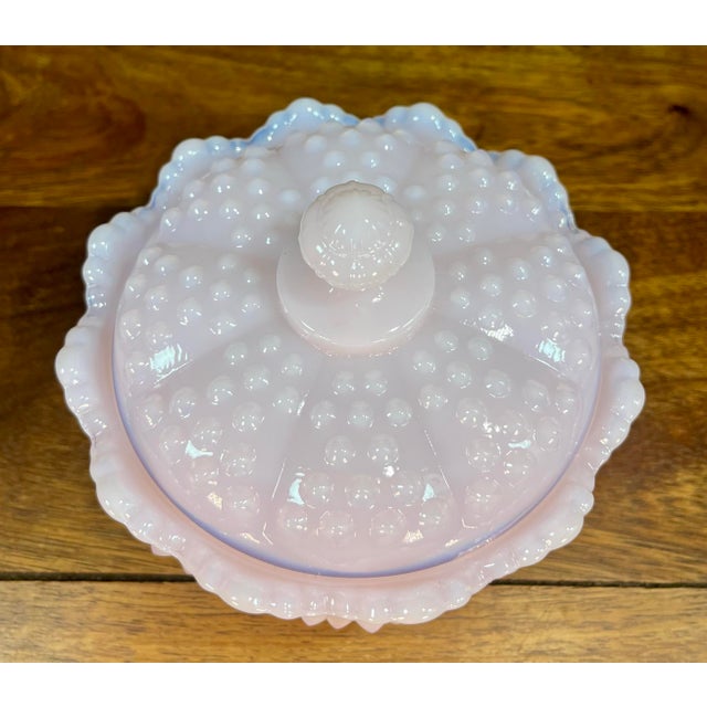 Mid 20th Century Mosser Glass Gigi Crown Tuscan Pink Butter Tub With Lid For Sale In Orlando - Image 6 of 9