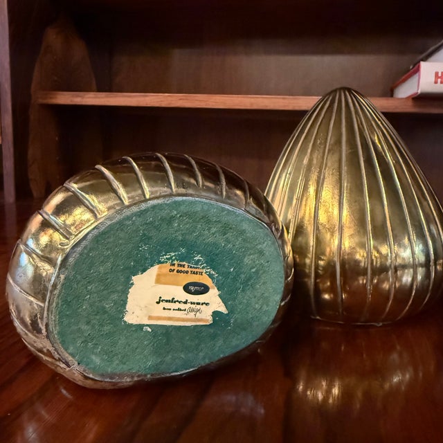 Brass 1960s Pair of Brass Teardrop Bookends by Ben Seibel for Jenfred Ware For Sale - Image 8 of 8