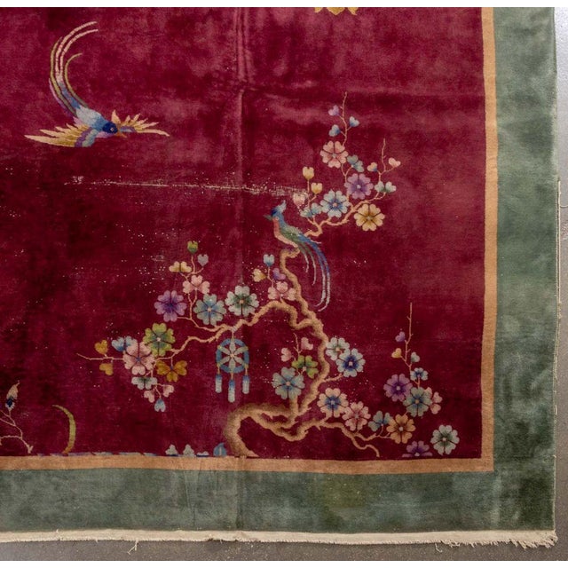 Nichols Chinese Art Deco Carpet, 12' 6" X 9' 9" For Sale - Image 4 of 6
