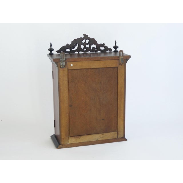Vintage Wall Cabinet with Carved Ornaments and Display with Shelves For Sale - Image 9 of 10