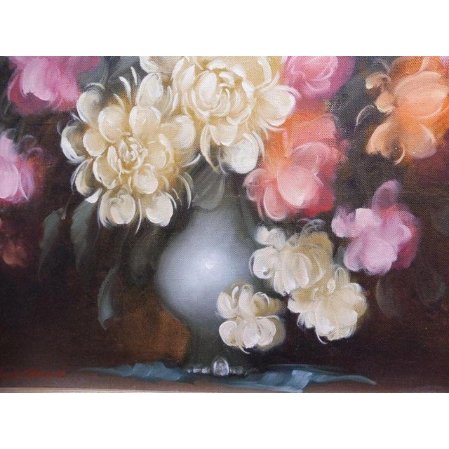 Floral Still Life with Roses, 1970s, Oil on Canvas For Sale - Image 6 of 14