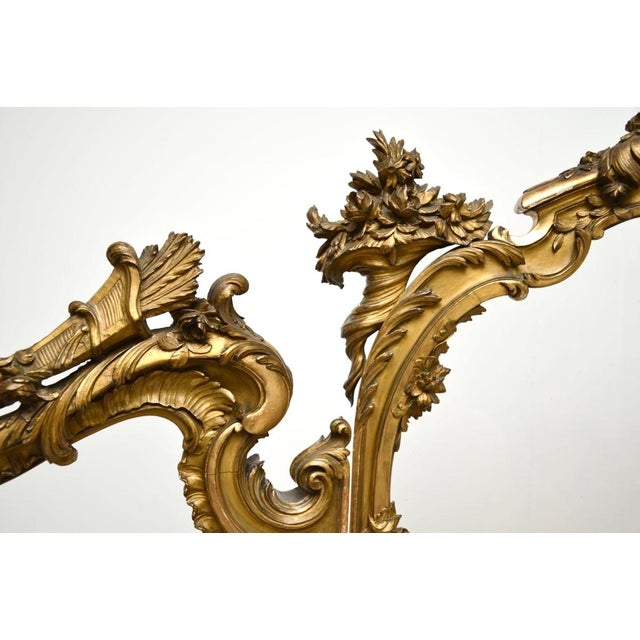 Gold Antique French Painted Gilt Wood Screen, 1880s For Sale - Image 8 of 18