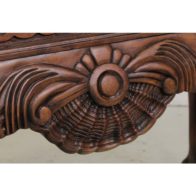 Brown Georgian Style Mahogany Marble Top Console Table For Sale - Image 8 of 15