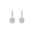 Mid 20th Century 18k White Gold Pave Diamond Sunflower Drop Earrings Estate, Pair For Sale - Image 4 of 4