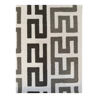 The Vale London Fabricut Greek Key Print Fabric- Kubb / Sage 3 Yds 7741503 For Sale