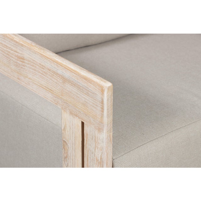Wood Paradiso Outdoor Teak Natural Look Swivel Chair - Gray Fabric For Sale - Image 7 of 8