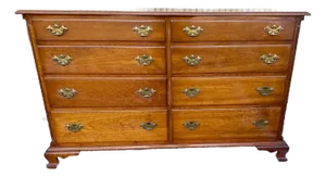 Mid 20th Century Leopold Stickley Chippendale Style Solid Original Cherry Double Dresser