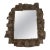 Petite Brutalist Brass Mirror For Sale