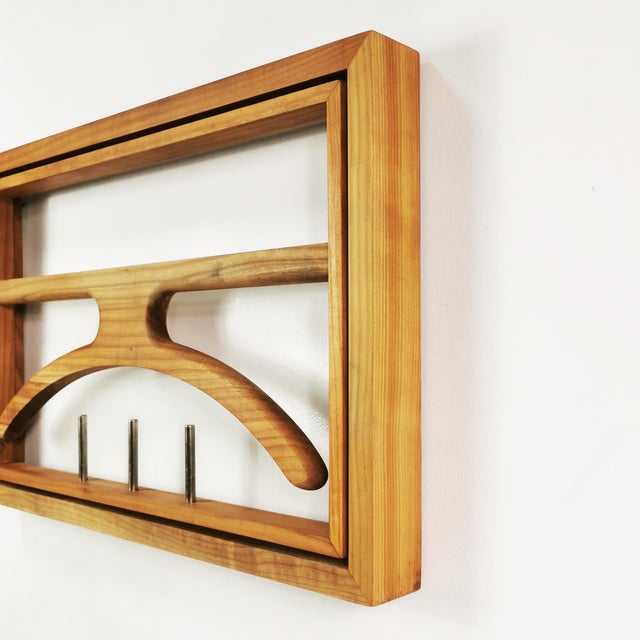 Brown Modernist Extendable Wall Coat Rack, Denmark, 1970s For Sale - Image 8 of 11