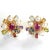 Contemporary Bochic “Orient” Fancy Sapphire, Ruby & Pearl Earrings Set 18K Gold & Silver - 2 Pieces For Sale - Image 3 of 8