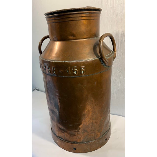 Early 20th Century Vintage French Copper Milk Can Umbrella Stand For Sale - Image 5 of 12