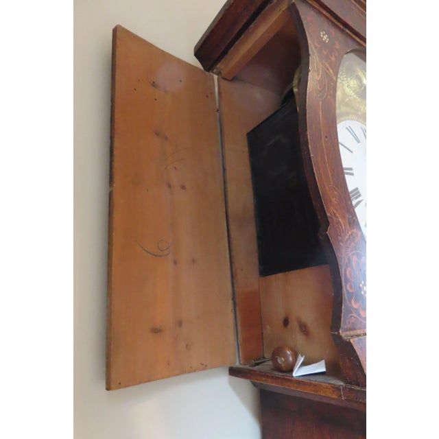 H Bouquin Gorgeous French Grandfather Clock With Hand Painted Florals For Sale - Image 9 of 10