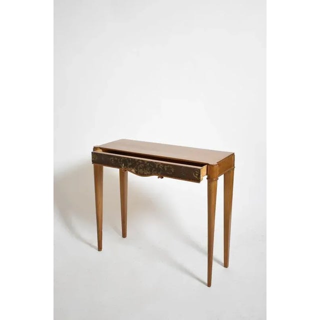 Natural Wood and Lacquered Console Table, 1940s For Sale - Image 3 of 5