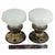 Early 1900s Anitque Milk Glass Door Knobs With Brass Rosettes. 5 Piece Set For Sale - Image 6 of 8