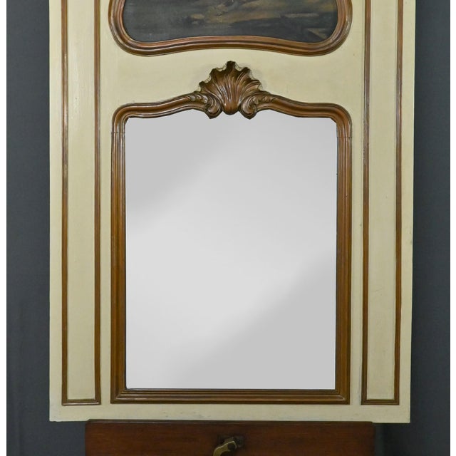 Late 19th Century Louis XV Painted Wooden Trumeau Mirror For Sale - Image 10 of 15