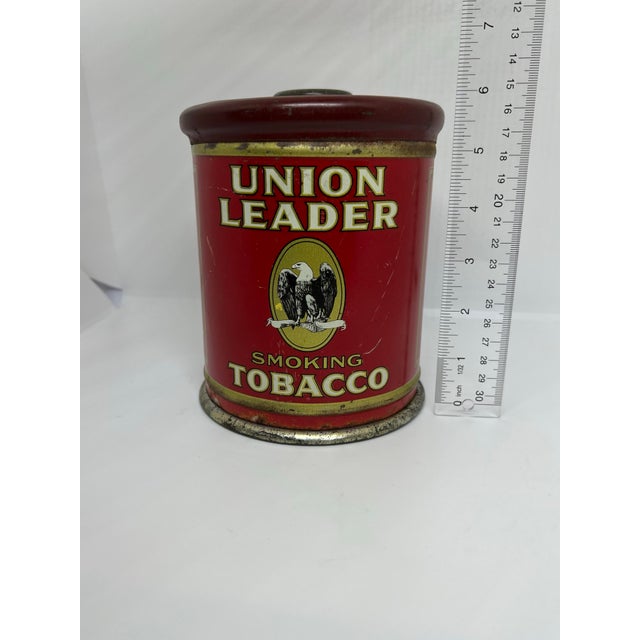Metal Antique Union Leader Tobacco Can For Sale - Image 7 of 9