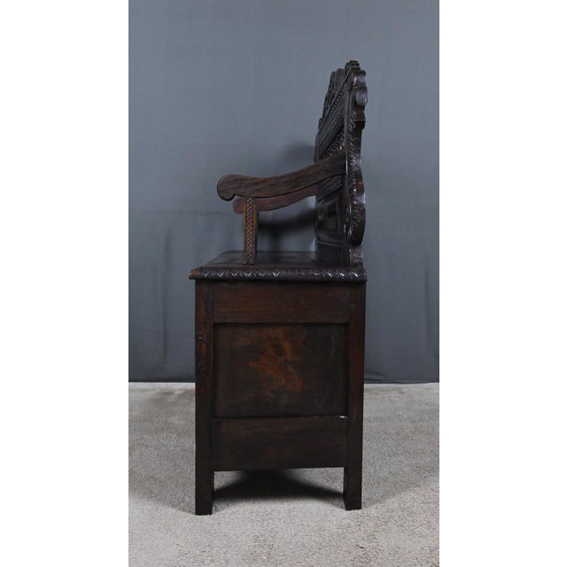 Neo-Gothic Style Storage Bench in Oak For Sale - Image 17 of 18