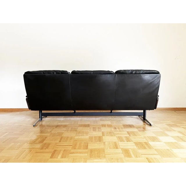 Wood Mid-Century King Sofa in Teak and Metal by André Vandenbeuck, 1970s For Sale - Image 7 of 11