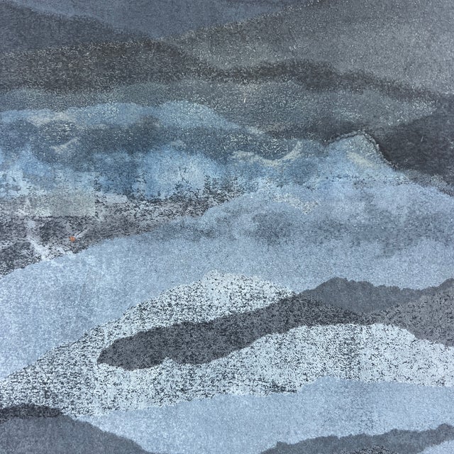 2020s Original Unframed Contemporary Abstract Seascape Monotype “Lord’s Point” For Sale - Image 5 of 5