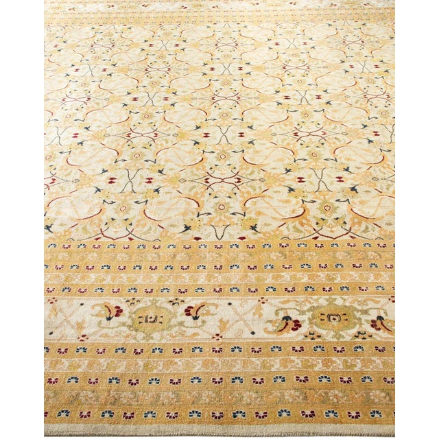 Solo Rugs Mogul, One-of-a-Kind Hand-Knotted Area Rug in Ivory, 9' 2" x 11' 9" For Sale - Image 4 of 8