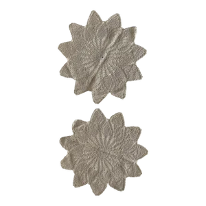 Vintage Fine Crochet Handmade Star Shaped Doilies- Set of 2
