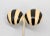 Ciner Vintage 1980s Signed Ciner Goldtone Black & Ivory Enamel Striped Clip Earrings-2 Pieces For Sale - Image 4 of 7