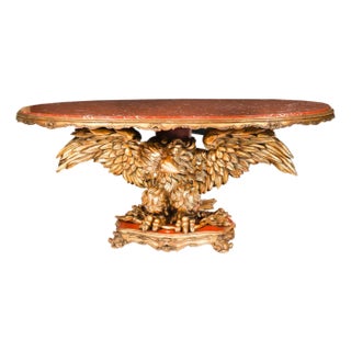 Antique George II Revival Rouge Marble Topped Eagle Centre Table For Sale