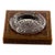 New 1980’s Vintage/New Crystal & Inlay Wood Cigar Ashtray by Elie Bleu in Paris for Eloi For Sale