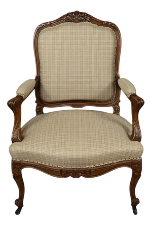 Louis XV Style Beechwood Armchair, Mid-19th Century