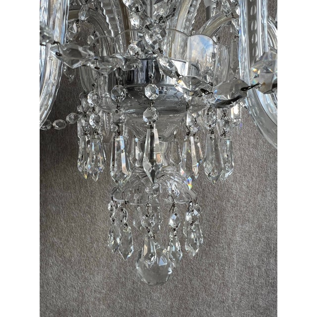 Mid 20th Century Czechoslovakia Bohemian Crystal Chandelier With Feathers and Bells For Sale - Image 10 of 12