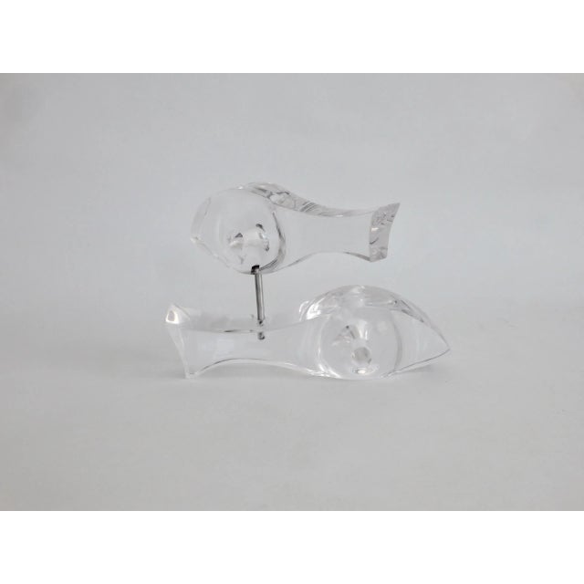Transparent Desk Top Lucite Stylized Fish Sculpture For Sale - Image 8 of 11