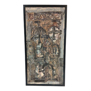 Late 20th Century Georges Ebrin Adingra, Mixed Media on Canvas