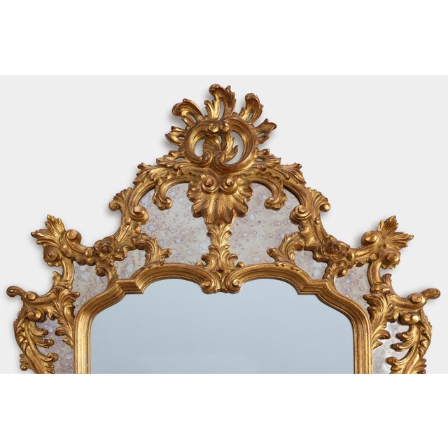 Large Vintage Gilded Baroque Style Mirror from Deknudt, Belgium, 1950s For Sale - Image 4 of 11