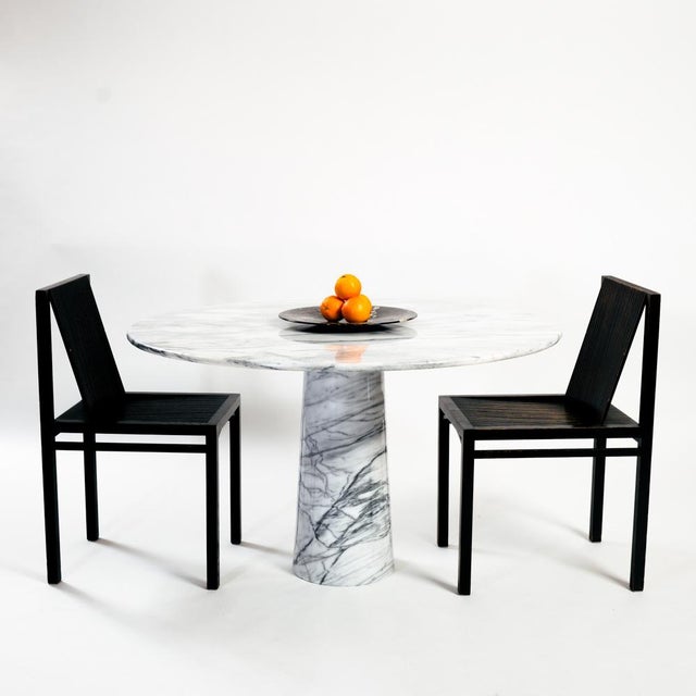 Stone Mid-Century Round Marble Dining Table with Conical Base in the style of Angelo Mangiarotti, 1970s For Sale - Image 7 of 18