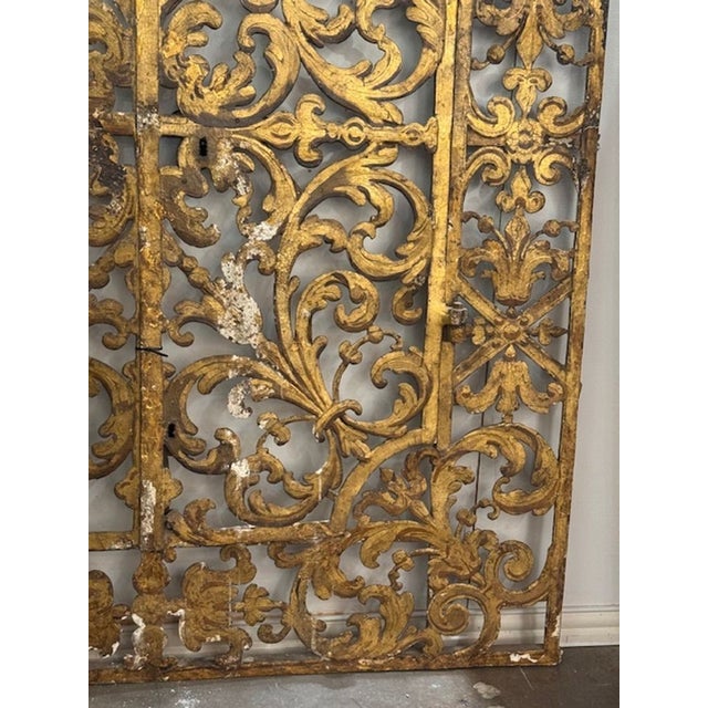 18th Century Italian Heavy Gilted Iron Gate For Sale - Image 4 of 6
