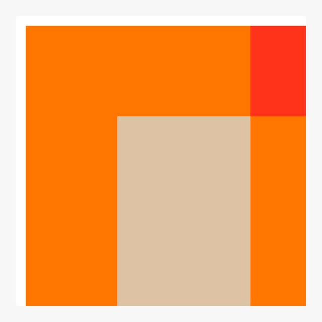 Two Toned Interactions, Orange Fine Art Print 36" X 36" by Liz Roache For Sale - Image 4 of 6