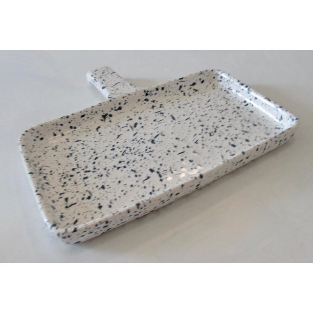 Mid-Century Modern Vintage MCM "Dr. Douglas" Ironstone Splatter-Motif Handled Baking Pan For Sale - Image 3 of 12