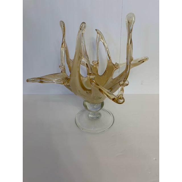 Vintage Murano Style Art Glass Centerpiece Bowl For Sale - Image 4 of 5