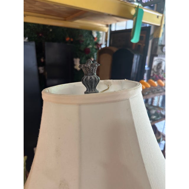 Up for consideration is a beautiful vintage pair of metal work table lamps with leaf accents. These would look lovely in...